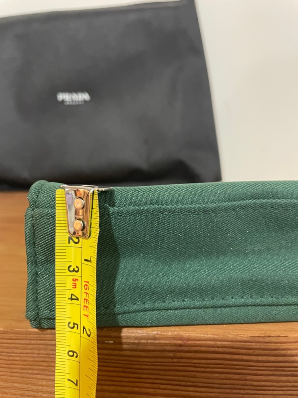 π PRADA Green Toiletry Pouch with Black Dust Bag - Picture 5 of 10